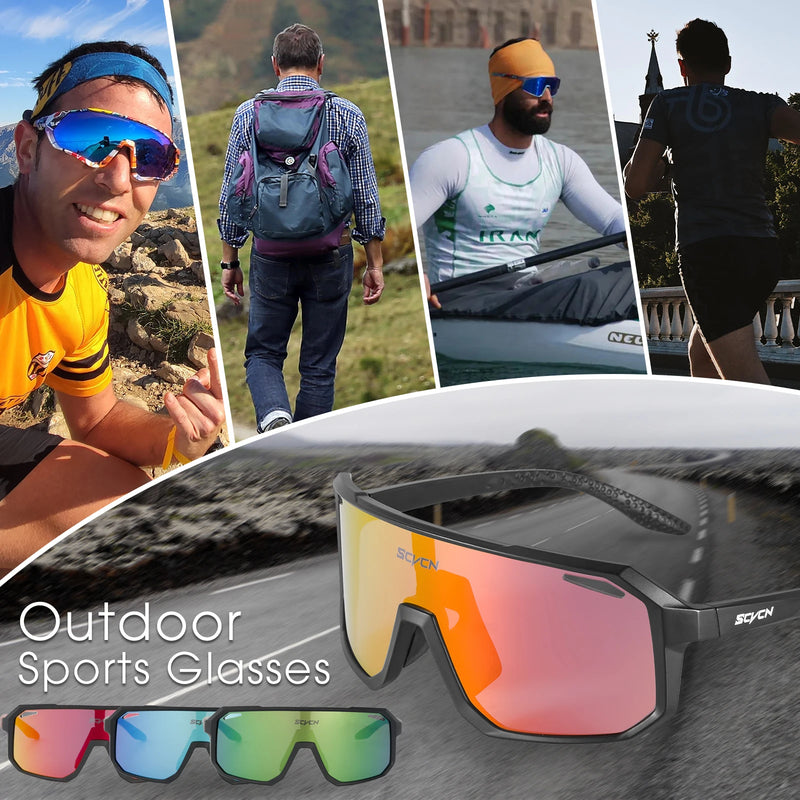 SCVCN-Óculos de ciclismo para homens e mulheres, óculos de sol, óculos, esportes, MTB, óculos ao ar livre, bicicleta, multi color, equitação, UV400