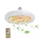 Luz de ventilador LED com controle remoto e base de iluminação, luz de ventilador de teto 2-em-1 para iluminação